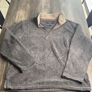 True Grit Gray Sherpa Men’s Quarter Zip Sweater